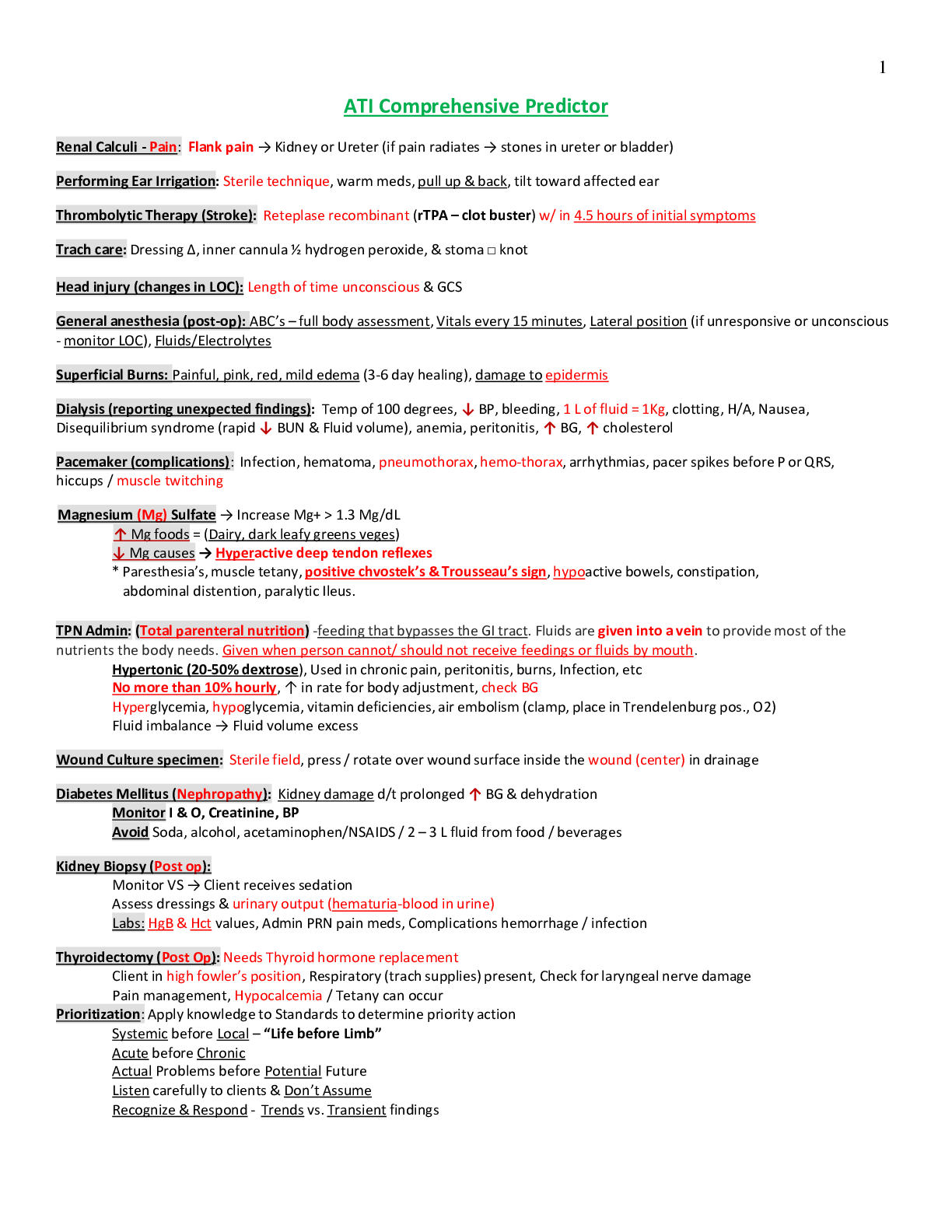 ATI Comprehensive Predictor STUDY GUIDE